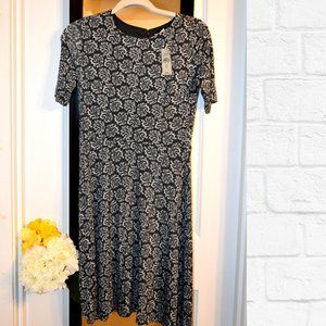 Loft Paisley A-line cotton stretch Dress